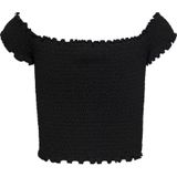 Tommy Jeans - TJW CRP Smock Top - Zwart - Dames - Katoen