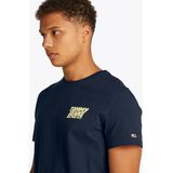 Tommy Jeans - TJM Slim Bubble Print SS Tee - T-shirt - Blauw - Katoen