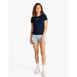 Tommy Jeans Dames TJW SLIM ESSENTIAL LOGO 2 TEE S/S T-shirt, blauw, XXS, Blauw (Donker Nacht Marine), XXS
