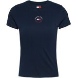 Tommy Jeans Dames TJW SLIM ESSENTIAL LOGO 2 TEE S/S T-shirt, blauw, XXS, Blauw (Donker Nacht Marine), XXS