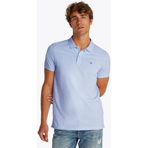 Tommy Jeans - Heren S/S Polo - Blauw - 100% Biologisch Katoen