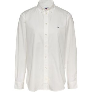 Tommy Jeans Dames TJW REG PINSTRIPE POPLIN SHIRT L/S Shirt, wit, S, Wit (Ecru), S