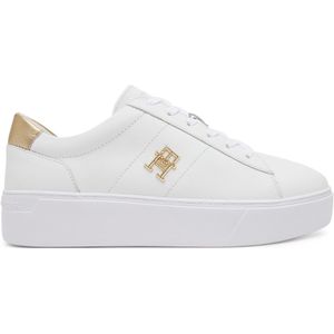 Tommy Hilfiger - Platform Court - Sneakers - Wit - Leer - Textiel