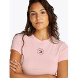 Tommy Jeans - T-shirt - Ronde Hals - Slim Fit - Zwart - 70% Katoen, 30% Viscose