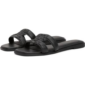 Tommy Hilfiger - Damesslippers - Effen - Echt Leer - Plat