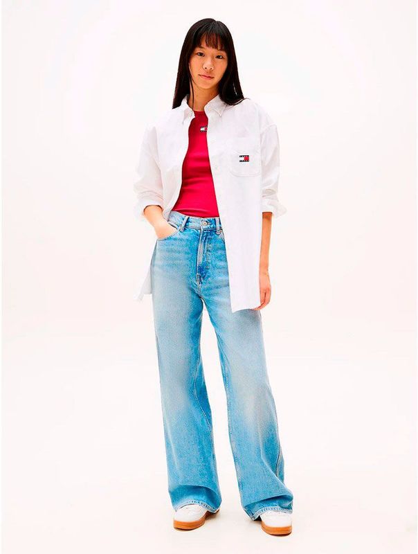 Tommy Jeans - Claire Hr Wd Bi0112 Co Dw0dw20583 - Losse Dames Jeans - Lichte Denim - Taille 27 - Lengte 32