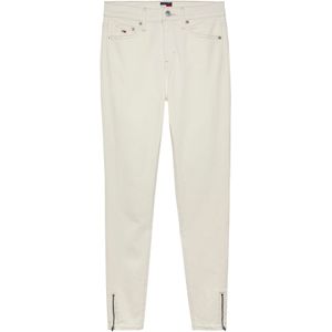 Skinny Broek - Denim White - Katoen - Met Riemlussen en Steekzakken