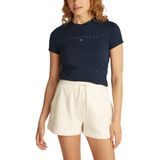 Shirt - Jersey - Ronde Hals - Slanke Pasvorm - Kwartmouw - Logoprint