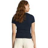 Shirt - Jersey - Ronde Hals - Slanke Pasvorm - Kwartmouw - Logoprint