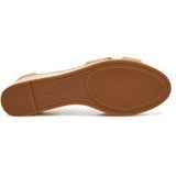 Tommy Hilfiger - FLAG CRISS-CROS MID WEDGE - Bandjessandaal - Beige - Textiel