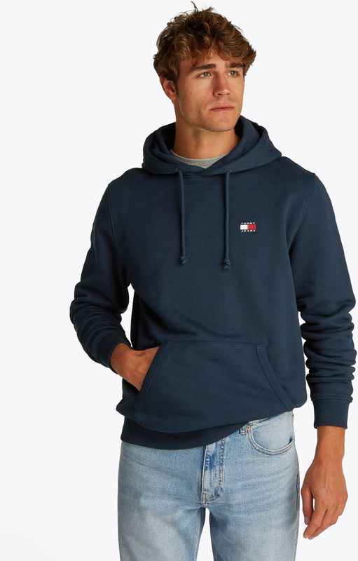 Tommy Jeans - Sweatshirt - Marine - Capuchon met Trekkoord - Losse Pasvorm