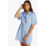 Tommy Jeans Blousejurk  lichtblauw / wit