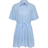 Tommy Jeans Blousejurk  lichtblauw / wit