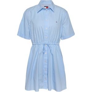 Tommy Jeans Blousejurk  lichtblauw / wit