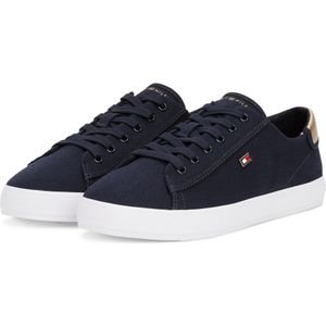 TOMMY HILFIGER VULC CANVAS LACE UP SNEAKER - BLAUW - Katoen