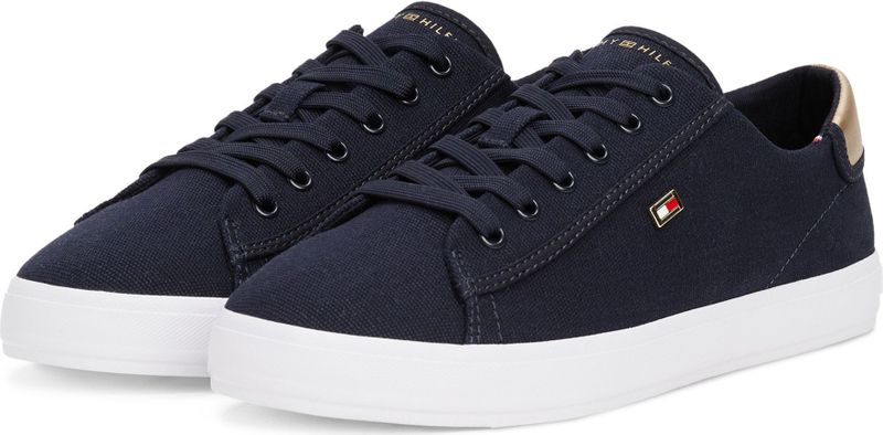 TOMMY HILFIGER VULC CANVAS LACE UP SNEAKER - BLAUW - Katoen
