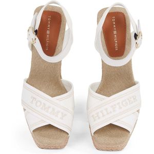 Tommy Hilfiger - FW0FW08668 - Espadrilles - Wit - Katoen - Met Jute Beklede Tussenzool