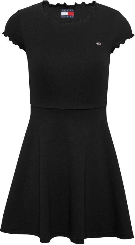 Tommy Jeans - Mini-jurk - Effen - Jersey - Ronde Hals - Gestikt Logo