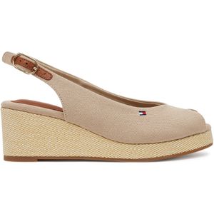 TOMMY HILFIGER Women's FLAG MID WEDGE ESPAD SLINGBACK Espadrilles, BEIGE (Mierikswortel), 6.5 UK, Beige Mierikswortel, 40 EU