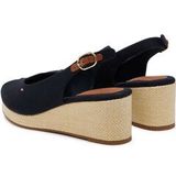 TOMMY HILFIGER - FLAG MID WEDGE ESPAD SLINGBACK - Espadrilles - Blauw - Textiel