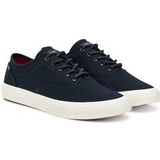 Tommy Hilfiger - TH HI VULC LOW OXFORD TWILL - Vrijetijdsschoen - Donkerblauw - Vetersluiting - Plateau