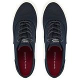 Tommy Hilfiger - TH HI VULC LOW OXFORD TWILL - Vrijetijdsschoen - Donkerblauw - Vetersluiting - Plateau
