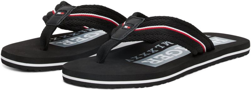 Tommy Hilfiger - CORPORATE HILFIGER BEACH SANDAL - Slippers - Zwart - Dianette