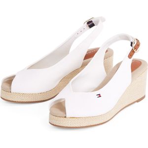 Wedge Tommy Espadrilles Dames Metallic Leren Espadrille Met - Main Image