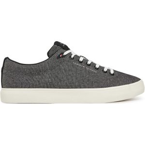 TOMMY HILFIGER - TH HI VULC LOW CORE - Sneakers - Zwart - 100% Linnen