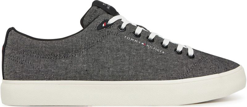 TOMMY HILFIGER - TH HI VULC LOW CORE - Sneakers - Zwart - 100% Linnen