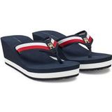 Tommy Hilfiger - Th Corporate Wedge - Damessandalen - Ruimte Blauw - Hoogwaardig Materiaal