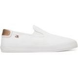 Tommy Hilfiger - VULC CANVAS - Slip-on Sneakers - Wit/Goudkleur - Canvas