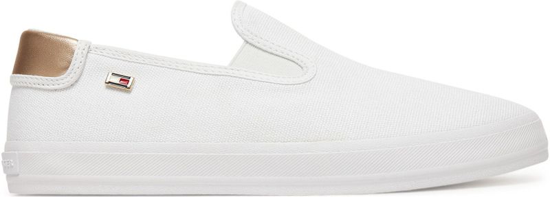 Tommy Hilfiger - VULC CANVAS - Slip-on Sneakers - Wit/Goudkleur - Canvas