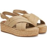 Tommy Hilfiger - Denim Espadrille Sandal - Dames - Beige - Katoen