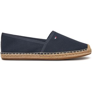 Tommy Hilfiger Espadrille "FLAG CANVAS ESPADRILLE", Slipper, Flats, Bequemschuh mit Bastbezug und Ziernähten