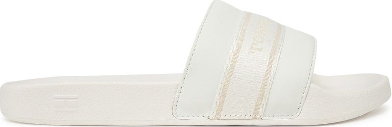 Tommy Hilfiger Pantolette »HILFIGER POOLSIDE WITH WEBBING«, Plateau, Sommermode, Bequemschuh, Flats mit Textilband