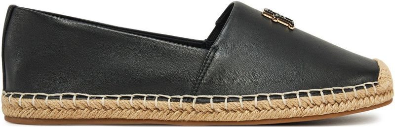 Tommy Hilfiger TH LOGO LEATHER ESPADRILLE Espadrille, Sommermode, Flats, Slipper, Schlupfschuh in schmaler Form