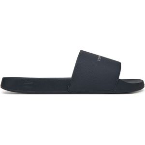 Tommy Hilfiger - Blauwe Pool Slide Sandalen - Leer