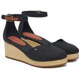 TOMMY HILFIGER - Gesloten Sandalen - Zwart - Katoen - Sleehak