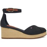 TOMMY HILFIGER - Gesloten Sandalen - Zwart - Katoen - Sleehak