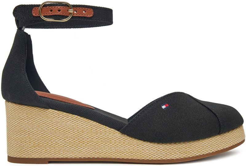 TOMMY HILFIGER - Gesloten Sandalen - Zwart - Katoen - Sleehak