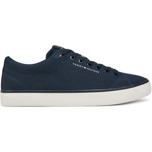 Tommy Hilfiger Sneaker "TH HI VULC LOW CORE CANVAS", Freizeitschuh, Halbschuh, Schnürer mit weich gepolstertem Schaftrand