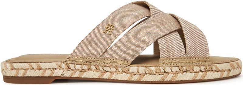 Tommy Hilfiger - CHAMBRAY ESPADRILLE MULE - Slippers - Beige - Synthetisch