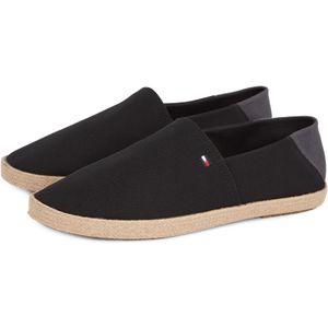 Tommy Hilfiger Slipper "HILFIGER ESPADRILLE CORE TEXTILE", Schlupfschuh, Espadrilles, Sommerschuh, Kontrastbesatz an der Ferse