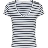 Tommy Jeans - Dw0dw17385 - T-shirt - V-hals - Korte Mouwen
