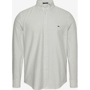 Tommy Jeans Overhemd Maat L gestreept pastelgroen - Slim-fit - Hilfiger - heren