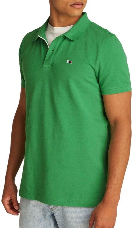 Tommy Jeans Heren poloshirt met korte mouwen, slim fit, groen (Coastal Green), XS, Groen (Coastal Green), XS