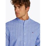 Tommy Jeans - Overhemd - Blauw - Linnen - Gestreept