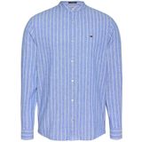 Tommy Jeans - Overhemd - Blauw - Linnen - Gestreept
