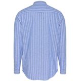 Tommy Jeans - Overhemd - Blauw - Linnen - Gestreept